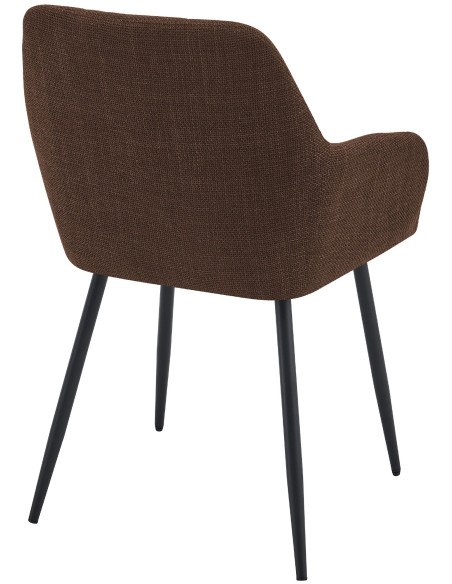 Chaise salle à manger marron chocolat 57x60x85 cm Pemoa  - 4