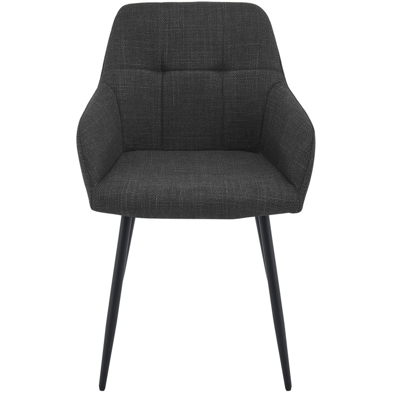 Chaise salle à manger tissu gris anthracite 57x60x85 cm Pemoa  - 2