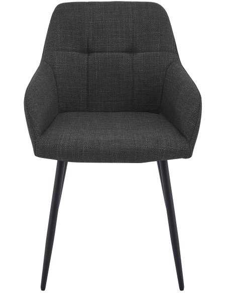 Chaise salle à manger tissu gris anthracite 57x60x85 cm Pemoa  - 2