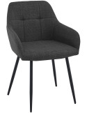 Chaise salle à manger tissu gris anthracite 57x60x85 cm Pemoa