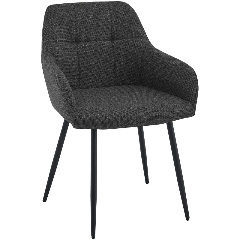 Chaise salle à manger tissu gris anthracite 57x60x85 cm Pemoa  - 1