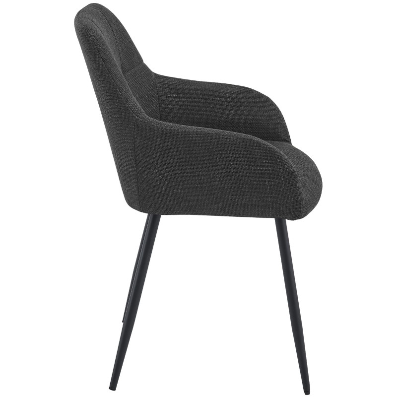 Chaise salle à manger tissu gris anthracite 57x60x85 cm Pemoa  - 3