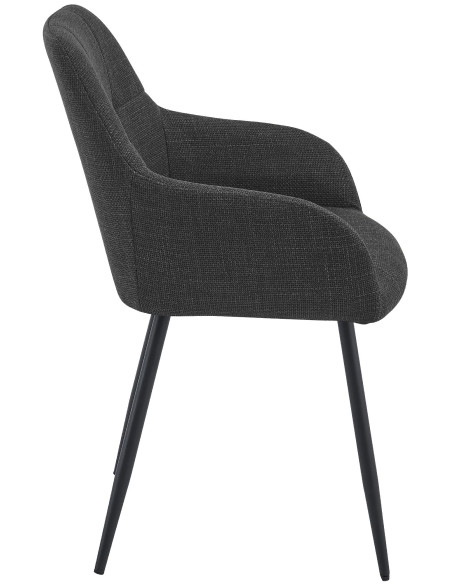 Chaise salle à manger tissu gris anthracite 57x60x85 cm Pemoa  - 3