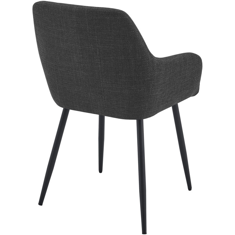 Chaise salle à manger tissu gris anthracite 57x60x85 cm Pemoa  - 4