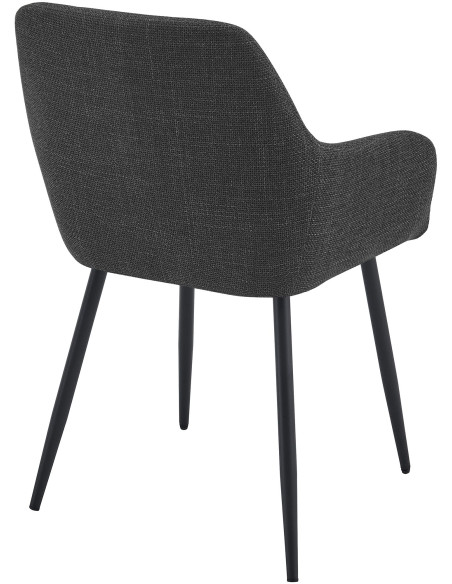 Chaise salle à manger tissu gris anthracite 57x60x85 cm Pemoa  - 4