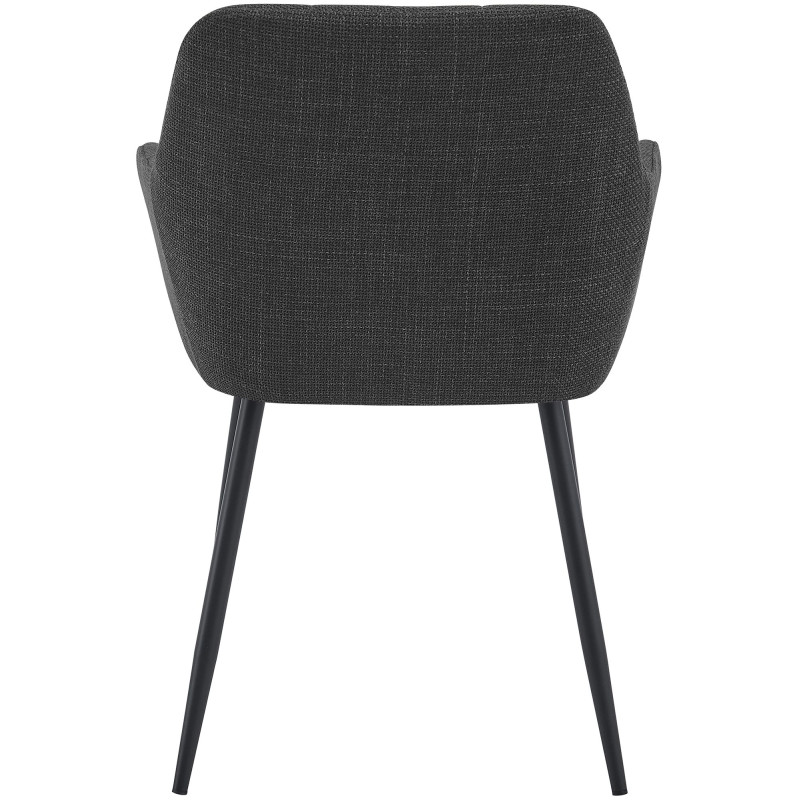 Chaise salle à manger tissu gris anthracite 57x60x85 cm Pemoa  - 5
