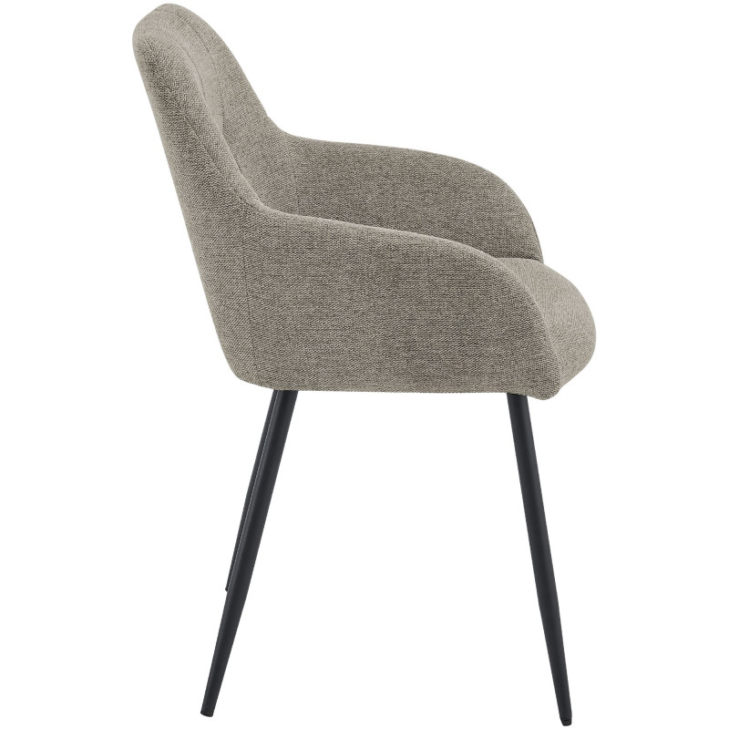 Chaise salle à manger taupe en tissu 57x60x85 cm Pemoa  - 3