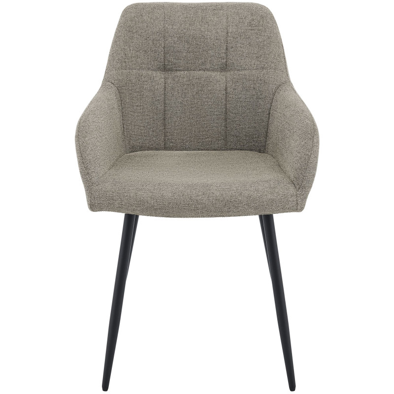 Chaise salle à manger taupe en tissu 57x60x85 cm Pemoa  - 2