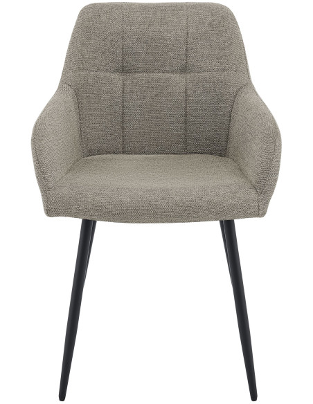 Chaise salle à manger taupe en tissu 57x60x85 cm Pemoa  - 2