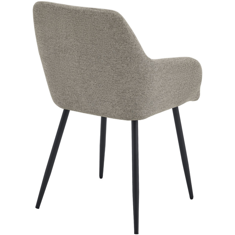 Chaise salle à manger taupe en tissu 57x60x85 cm Pemoa  - 4
