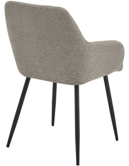 Chaise salle à manger taupe en tissu 57x60x85 cm Pemoa  - 4