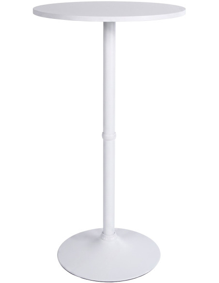 Mange-debout rond blanc en bois et métal 60x108 cm Madae  - 1