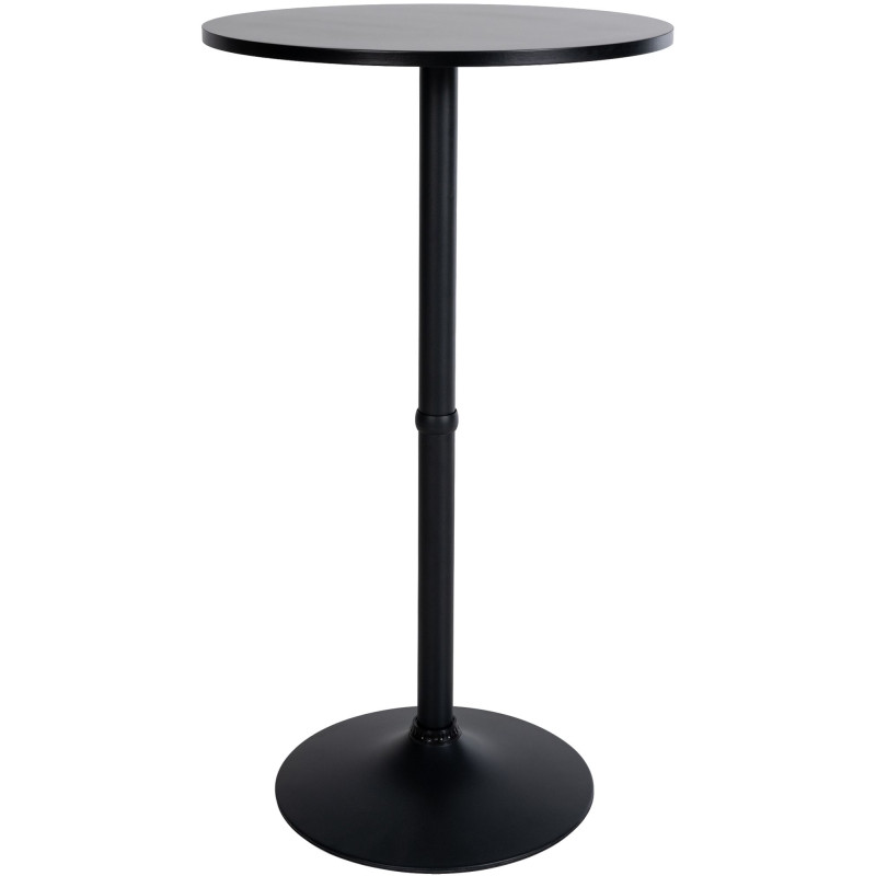 Table haute ronde noire en bois et métal Ø60x108 cm Madae  - 1