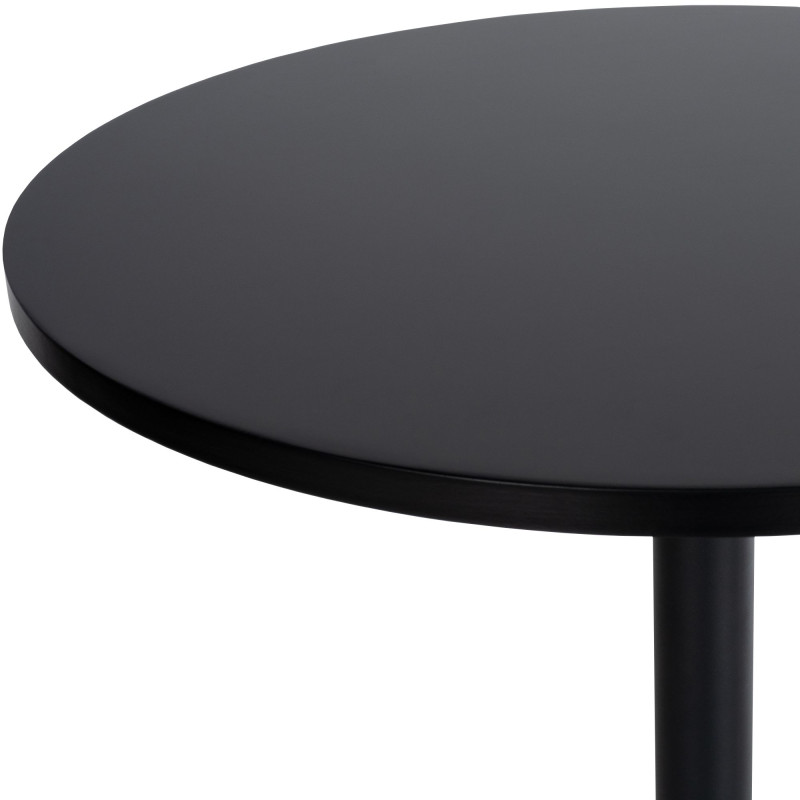 Table haute ronde noire en bois et métal Ø60x108 cm Madae  - 2