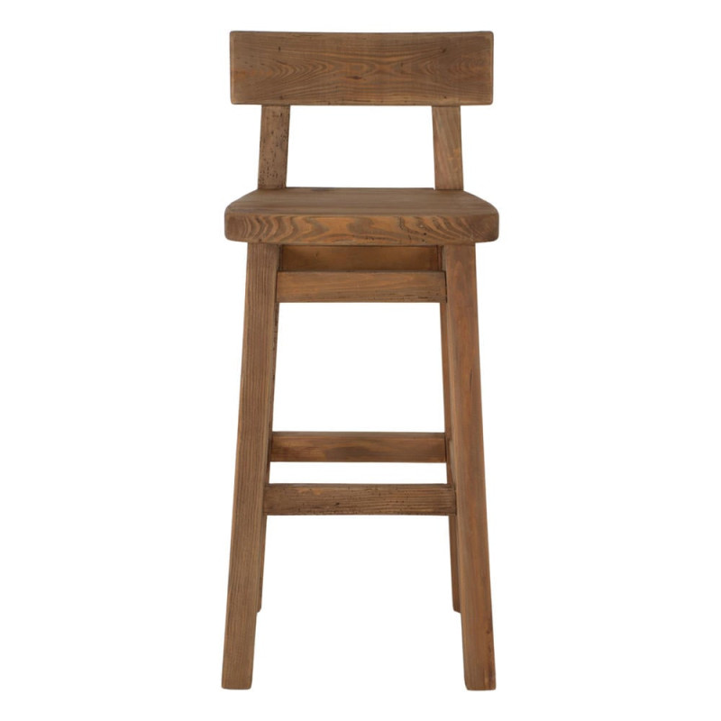 Tabouret de bar pin recyclé naturel 42x45x99 cm Gozei  - 3