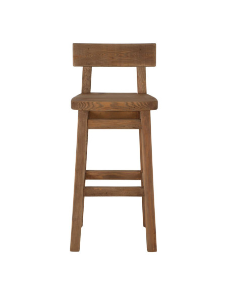 Tabouret de bar pin recyclé naturel 42x45x99 cm Gozei  - 3