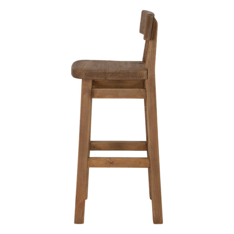 Tabouret de bar pin recyclé naturel 42x45x99 cm Gozei  - 4