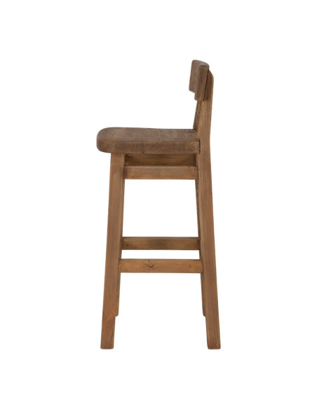 Tabouret de bar pin recyclé naturel 42x45x99 cm Gozei  - 4