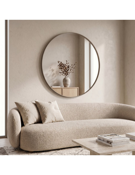 Miroir rond métal taupe Ø80 cm On The Wall Housevitamin - 2