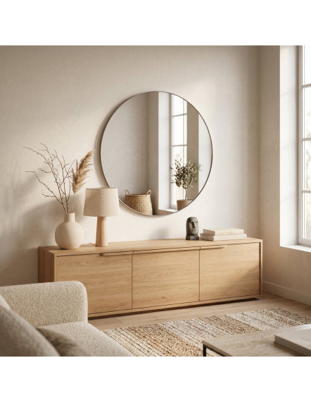 Miroir rond métal taupe Ø80 cm On The Wall Housevitamin - 3