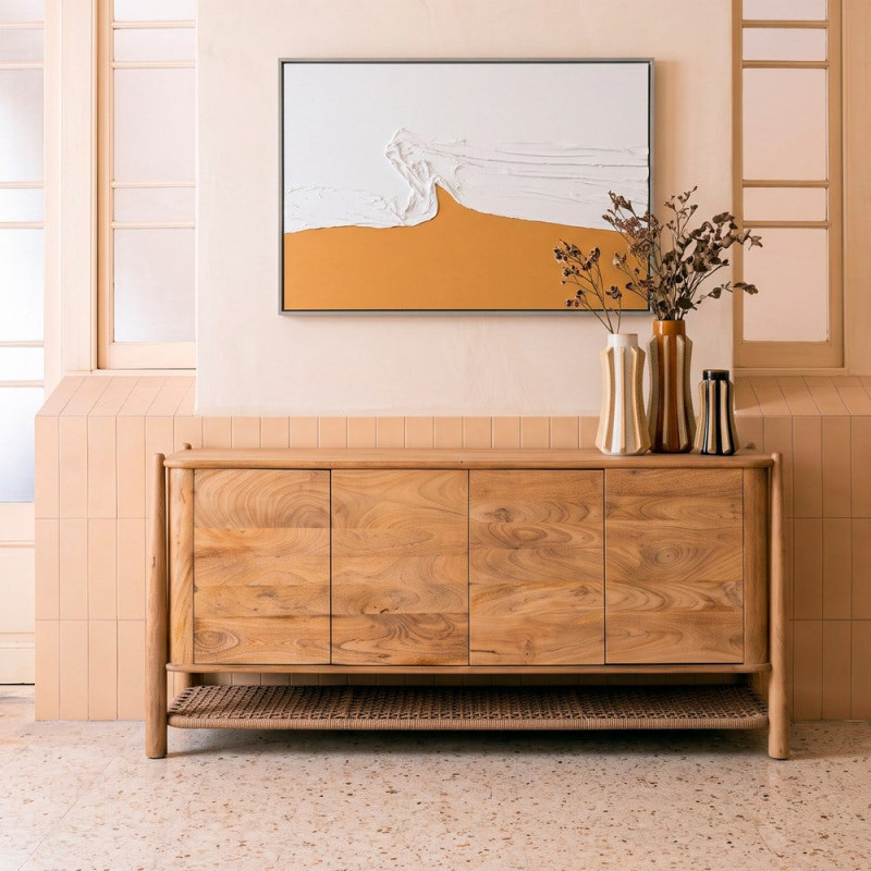 Buffet 4 portes manguier massif 170x40x80 cm Zodao Ixia - 2