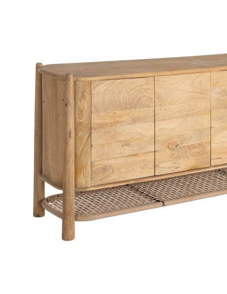 Buffet 4 portes manguier massif 170x40x80 cm Zodao Ixia - 4
