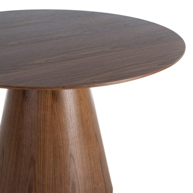Table à manger ronde effet noyer en MDF 120 cm Tineo Ixia - 2