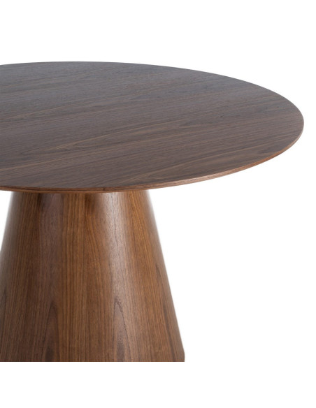 Table à manger ronde effet noyer en MDF 120 cm Tineo Ixia - 2