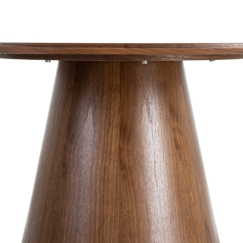 Table à manger ronde effet noyer en MDF 120 cm Tineo Ixia - 3