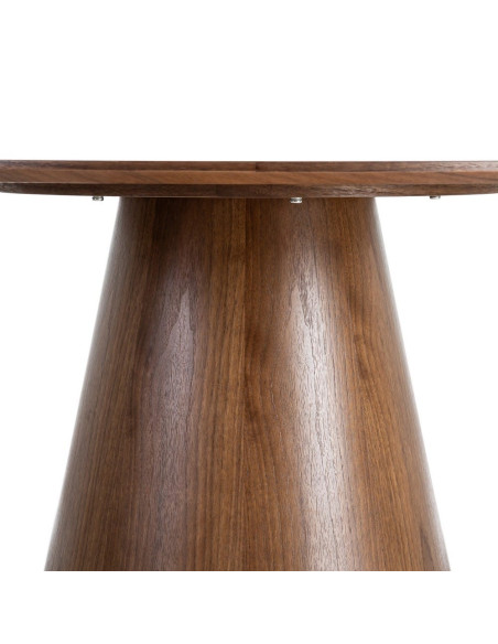 Table à manger ronde effet noyer en MDF 120 cm Tineo Ixia - 3