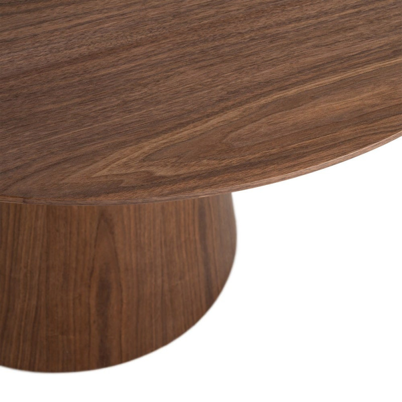 Table à manger ronde effet noyer en MDF 120 cm Tineo Ixia - 5