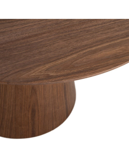Table à manger ronde effet noyer en MDF 120 cm Tineo Ixia - 5