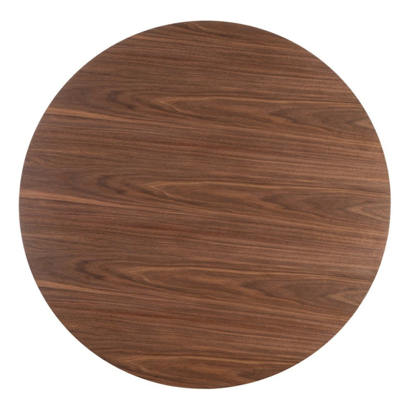 Table à manger ronde effet noyer en MDF 120 cm Tineo Ixia - 7