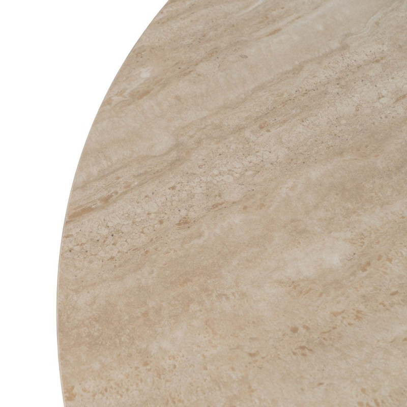 Table à manger ovale effet travertin beige 180 cm Nezas Ixia - 2