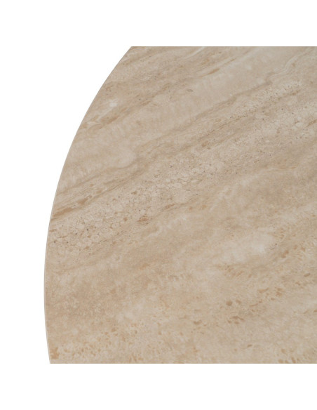 Table à manger ovale effet travertin beige 180 cm Nezas Ixia - 2