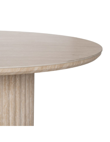 Table à manger ovale effet travertin beige 180 cm Nezas Ixia - 4