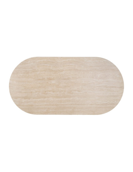 Table à manger ovale effet travertin beige 180 cm Nezas Ixia - 7