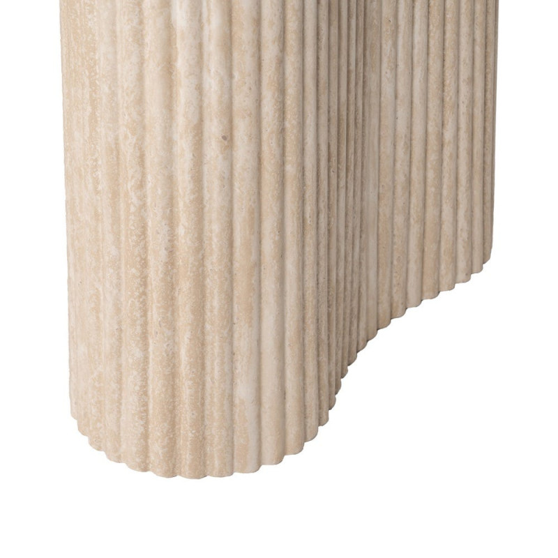 Table à manger ovale effet travertin beige 180 cm Nezas Ixia - 8