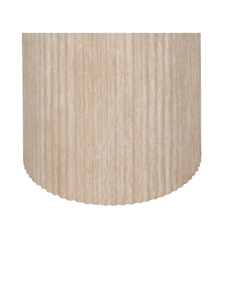 Table à manger ronde pierre frittée effet travertin beige 90 cm Nezas Ixia - 6