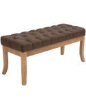 Banc capitonné brun chocolat en tissu 100x38x46 cm Volai