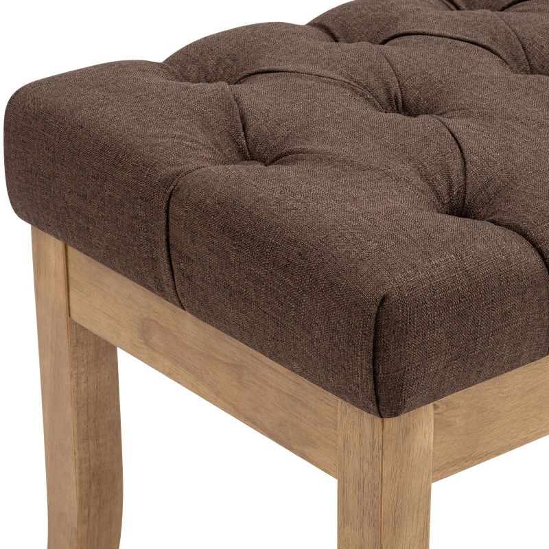 Banc capitonné brun chocolat en tissu 100x38x46 cm Volai  - 3