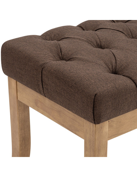 Banc capitonné brun chocolat en tissu 100x38x46 cm Volai  - 3