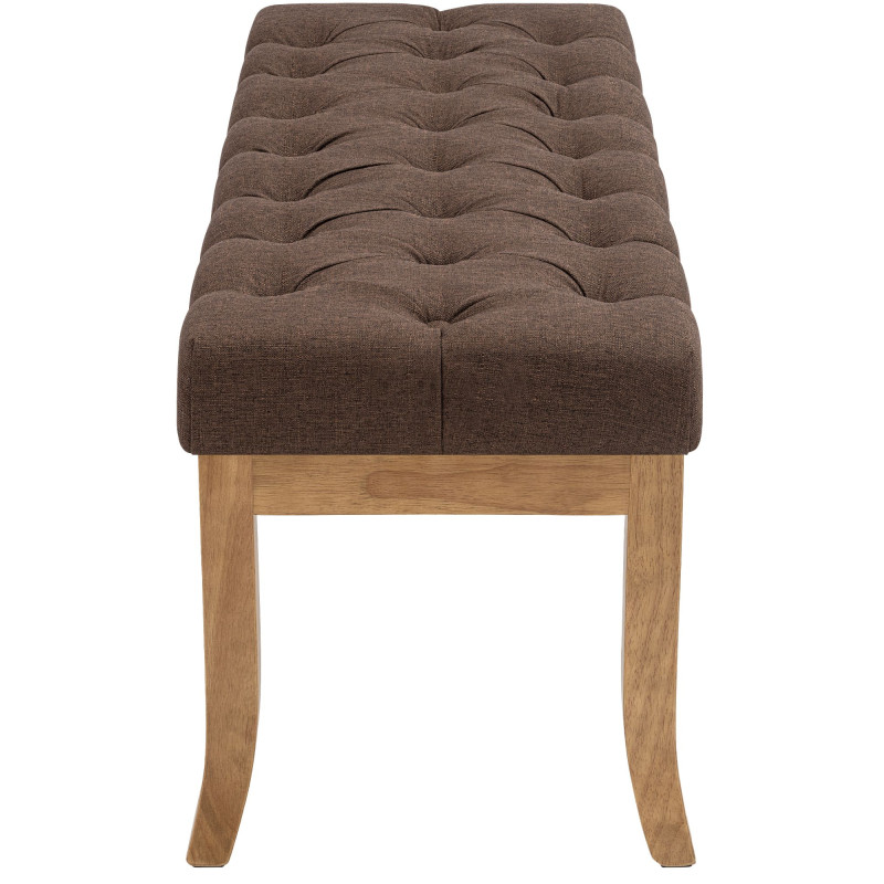 Banc capitonné brun chocolat en tissu 100x38x46 cm Volai  - 4