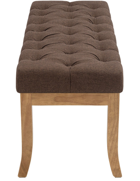 Banc capitonné brun chocolat en tissu 100x38x46 cm Volai  - 4