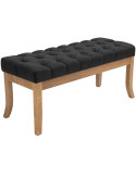 Banc capitonné gris anthracite 100x38x46 cm Volai