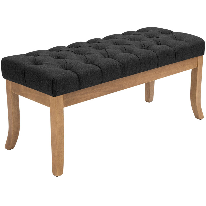 Banc capitonné gris anthracite 100x38x46 cm Volai  - 1