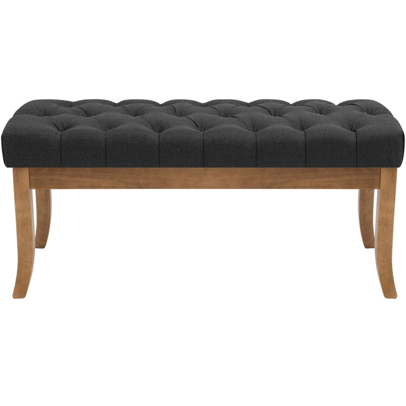 Banc capitonné gris anthracite 100x38x46 cm Volai  - 2