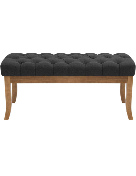 Banc capitonné gris anthracite 100x38x46 cm Volai  - 2