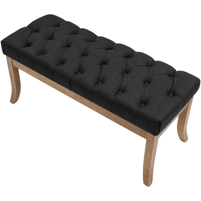 Banc capitonné gris anthracite 100x38x46 cm Volai  - 4