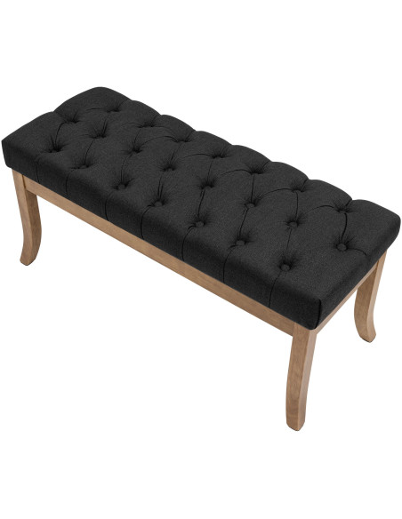 Banc capitonné gris anthracite 100x38x46 cm Volai  - 4